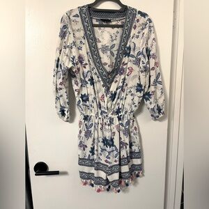 Lightweight romper with 3/4 sleeves